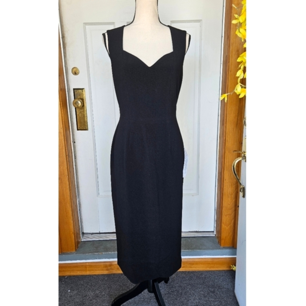 NWT Dress the Population 'Elle' Sweetheart Neck Sheath Midi Dress, Size Large